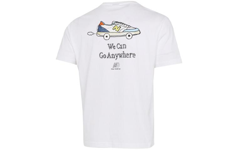 New Balance T Shirts Unisex White Crew Neck Moderate Straight Fit AMT12342-WT XXL