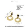 French Retro Tiger's Eye Earrings: Titanium Steel with 18K Gold, Non-Fading Natural Stone, Elegant Brown Design.