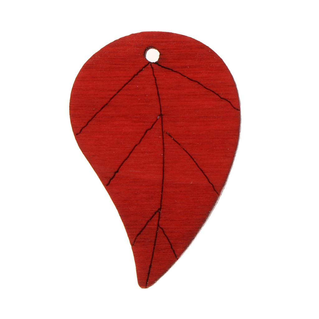 20 peças boêmio formato de folha folhas de madeira pingente contas artesanais bege