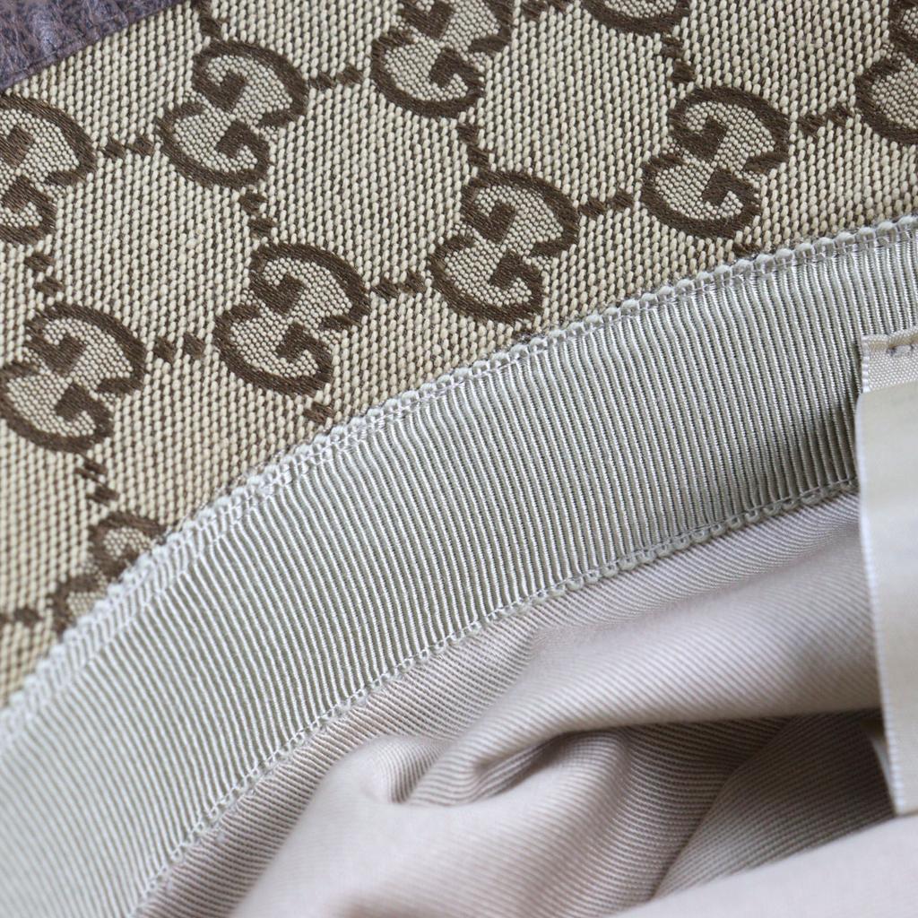 Excellent GUCCI hat GG Canvas Fedora Hat GG Marmont leather-trimmed Beige brown L 576587 Used