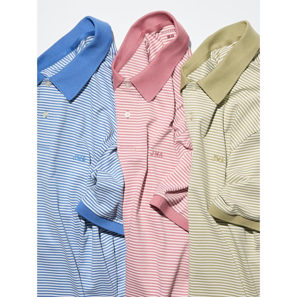Uniqlo Japan Dry Kanoko Border Polo Shirt