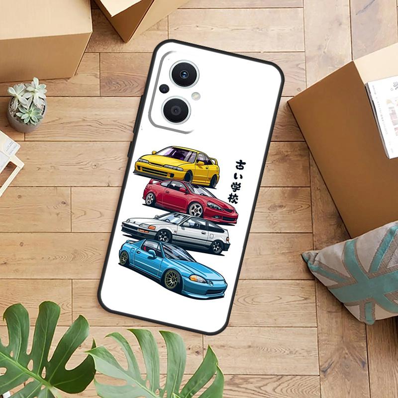 Sports Car JDM Drift Phone Case For OPPO Reno 14 13 11 12 F 10 Pro 8T 7 8 Lite OPPO Find X9 X8 X5 Pro Back Cover
