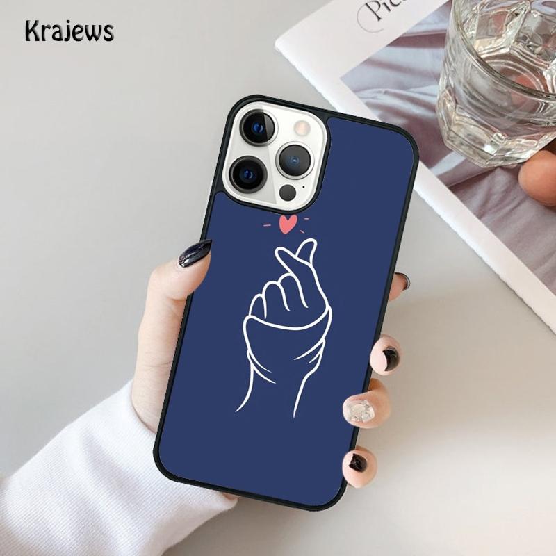 Cute Korean Font Saranghae I love you Phone Case For iPhone 17 Air 16 15 14 Max Plus 11 12 13 Pro Max Phone Cover