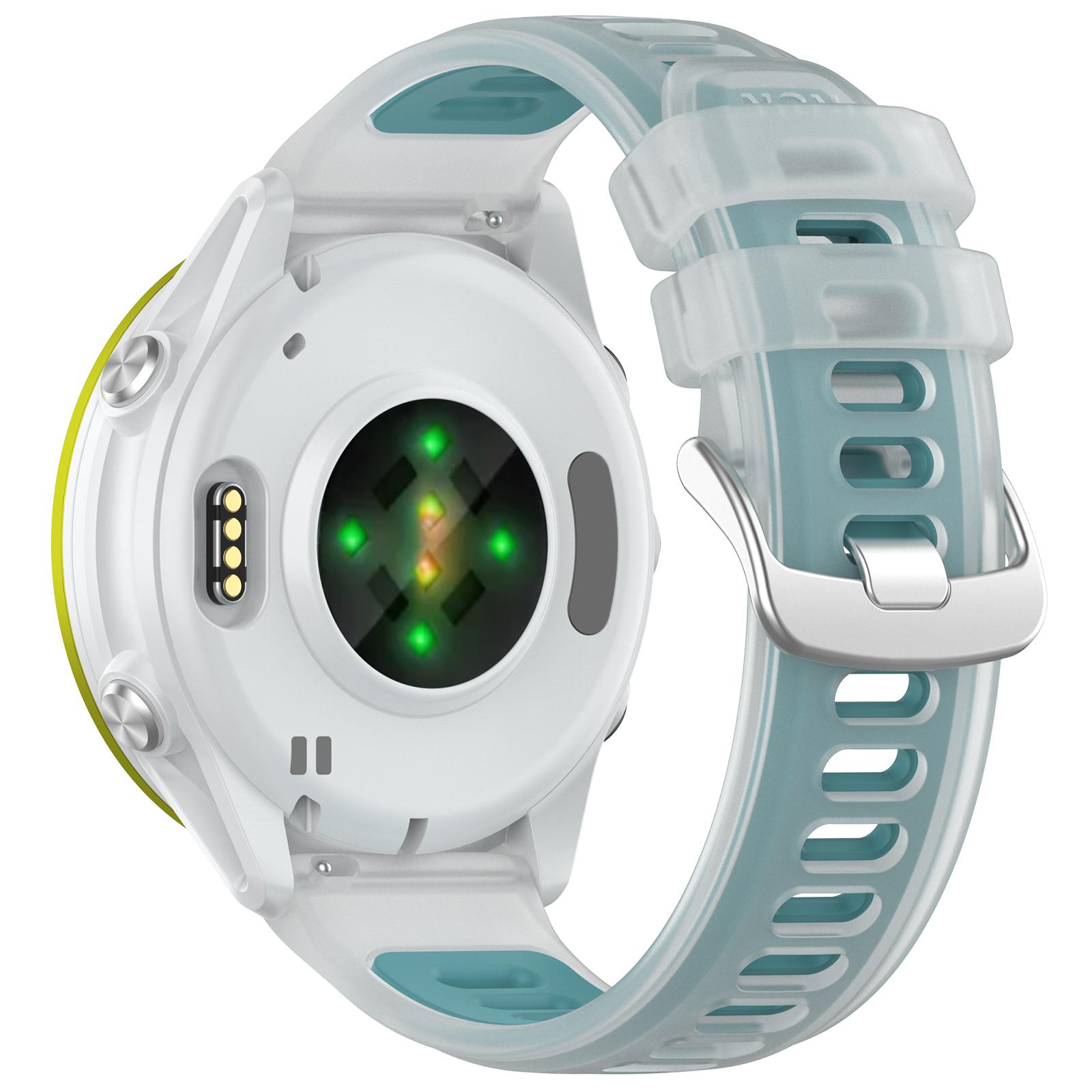 

Replacement Strap for Garmin Forerunner 570 42mm/Bounce/D2 Air X10/vivoactive 5 Jelly Color Design Soft TPU Watch Band Clear Blue