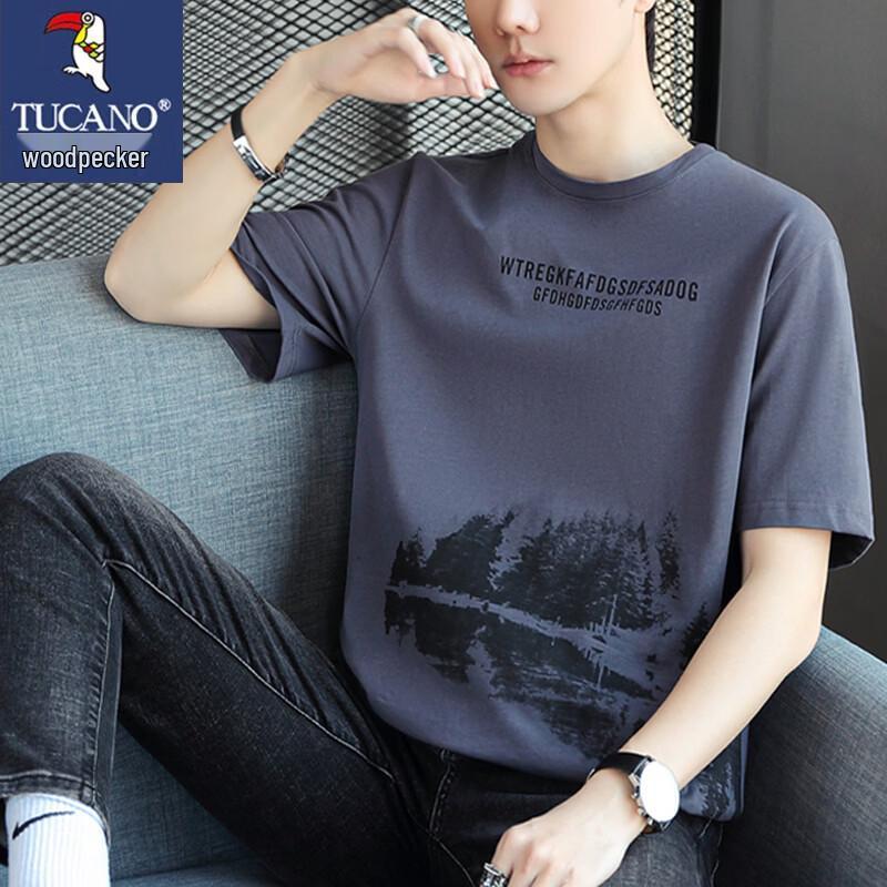 

TUCANO Men s Trendy Printed Round Neck Short Sleeve T-Shirt L