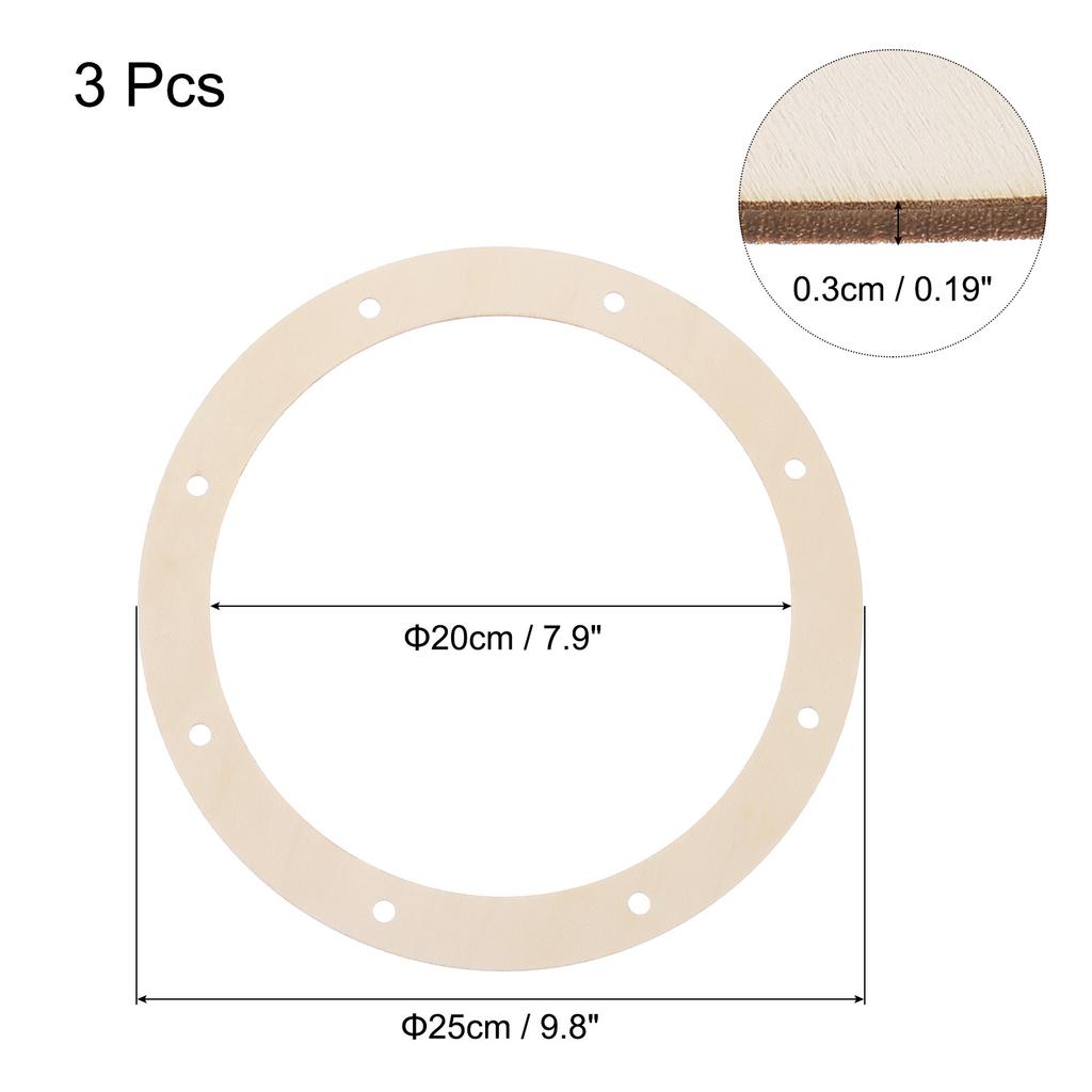 3 Stuks Houten Krans Frames Rond Onafgewerkte Bloemen Hoepel Ringen voor DIY Kerst Pasen Knutselen Bruiloft Vakantie Muur Huis Decoratie