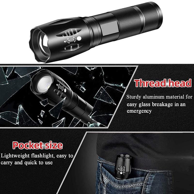 Mini Torch Handheld LED Tactical Waterproof Flashlight Telescopic Zoom Flashlight Outdoor Camping Light  1 Lighting Modes