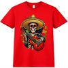 Day Of The Dead T-Shirt Skull Guitar Graphic Tee Mexican Sugar Skull Gift Top