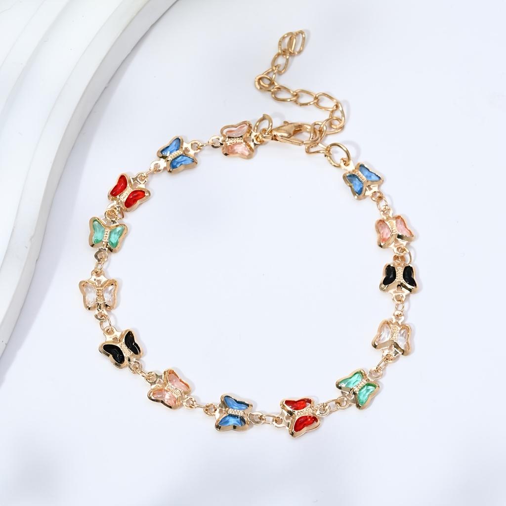 1PC Candy Color Heart Beaded Bracelet for Women, Simple Fashion Bracelet for Girlfriend, Valentine‘s Day Gift Random Heart Color