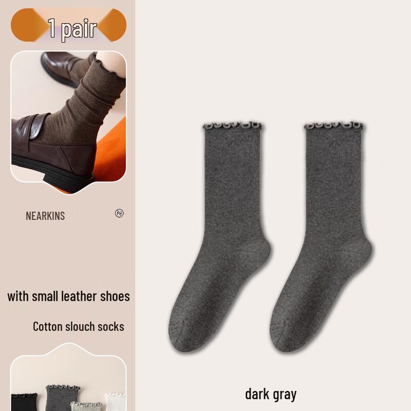 NiQing Women s Anti-Pilling Ruffled Mid-Calf Socks