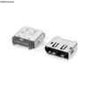 USB 2.0 AF + HDMI Female 90° Two-in-One Socket, Double Layer, 20.6mm DIP with Pins