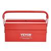 Tool Box 14-inch 2-Tier 3-Tray Folding Cantilever Toolbox with Handle