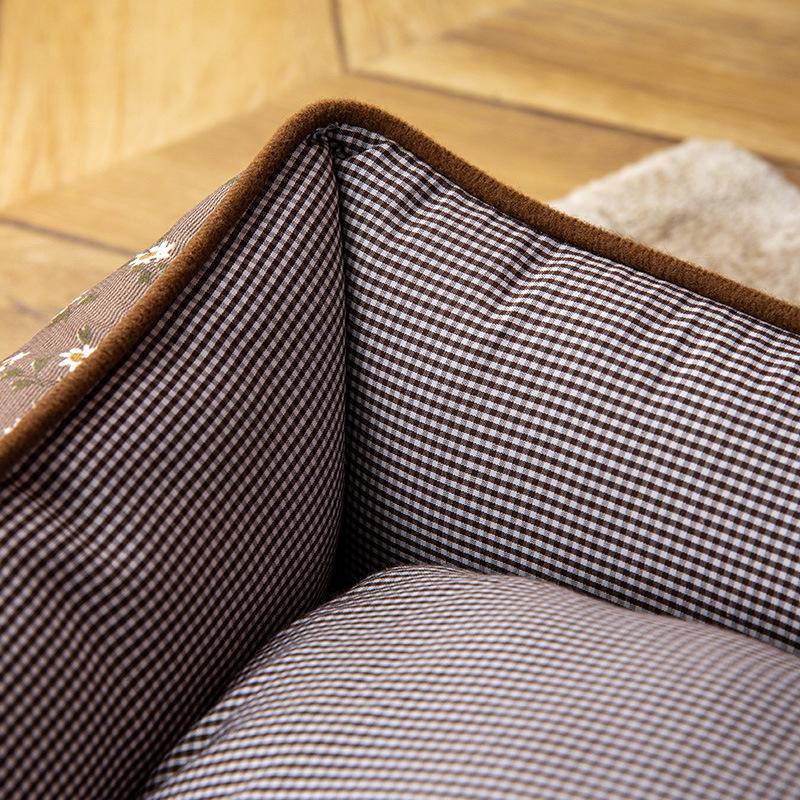 Blumiges Frisches Sommer-Hundebett für Kleine bis Mittelgroße Hunde, Abnehmbar und Waschbar, Alle Jahreszeiten