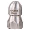 70L/min Stainless Steel Drain Jetter Nozzle G1/2" Thread 150 Bar Pressure 7-Hole Design For Garden Hose Attachment Cleaning