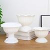 Runder Mini-Blumentopf aus Kunststoff Vintage Schreibtisch-Pflanzenbehälter für Kräuter Entwässerung Bereit Innen Außen Pflanzgefäß für Zuhause Büro Garten