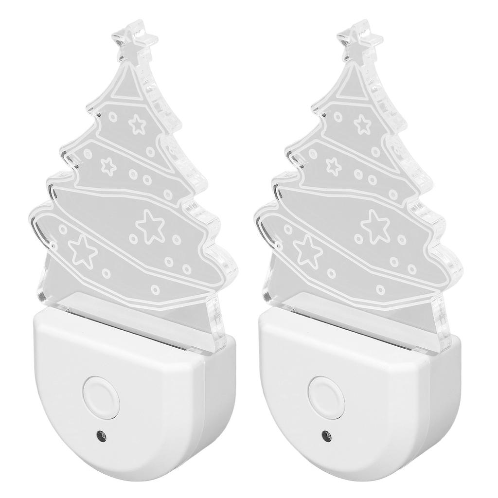 Xmas Tree LED Night Light Dusk To Dawn Sensor Plug and Play Energy Saving RGB Plug in Night Light fo