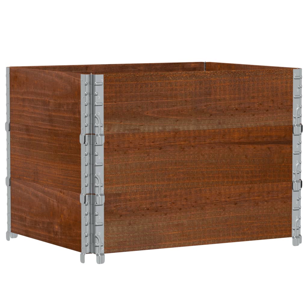 Pallet Frame Kit 3 Pcs Brown 80 X 60 Cm Solid Pine Wood