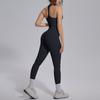 New Solid Color Double-sided Brocade Tight Back Yoga Suit Set, Sports Running Fitness Yoga Suit Two-piece Set