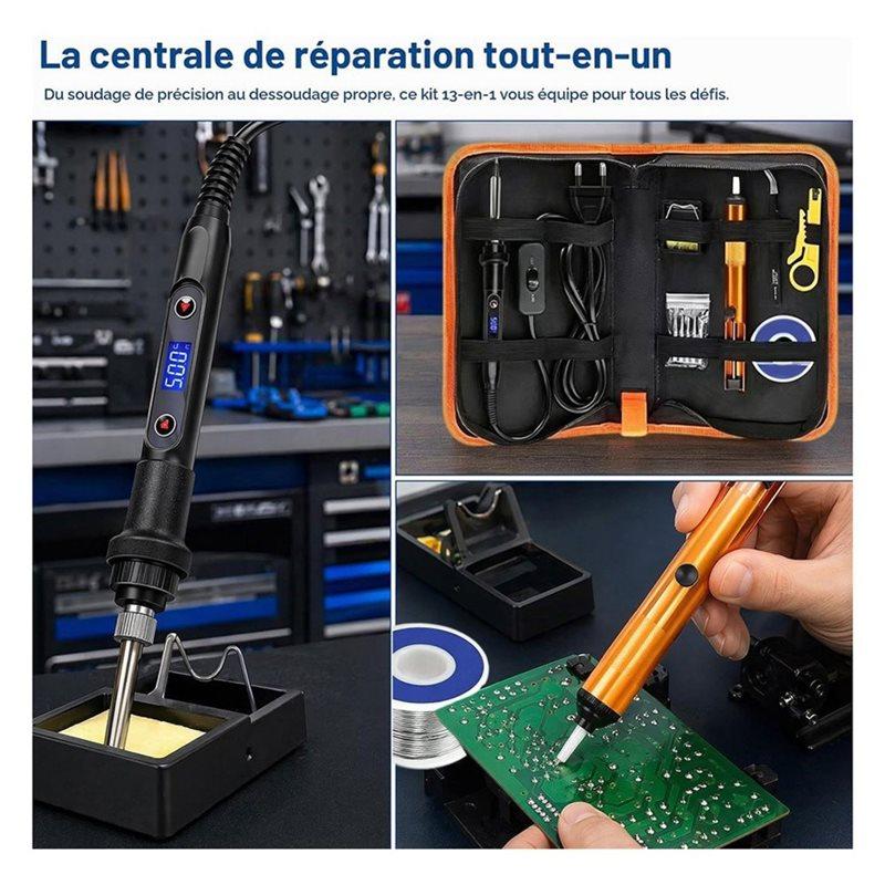 ABKP-Soldering Iron Kit 80W, 13-In-1 Mit LCD EU Plug