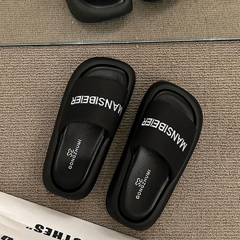 

Beautiful thick-soled height-increasing cool slippers for women s summer outer wear advanced sense 2025 super hot new models with skirts going out 35 чорний