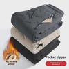 Men's Winter Windproof Waterproof Fleece-Lined Lambskin Pants with Drawstring Legs