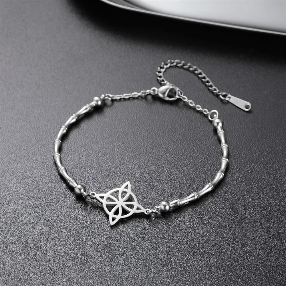 

Witch Knot Protection Bracelet Adjustable Hand Chain Stainless Steel Wiccan Protection Bangle Religious Jewelry Witchcraft Gift Steel Color
