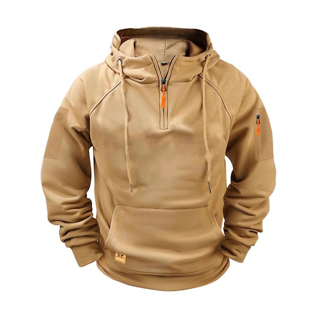 TEMU Men's Winter Multi-Pocket Zipper Hoodie Sweatshirt Jacket