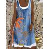 Women's Fashionable Printed Casual Sleeveless Dress, Machine Washable, Comfortable and Versatile