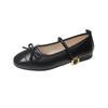 Women's Flat Shoes Autumn New Round Head Shallow Mouth Butterfly Knot Light Non-slip Single Shoes