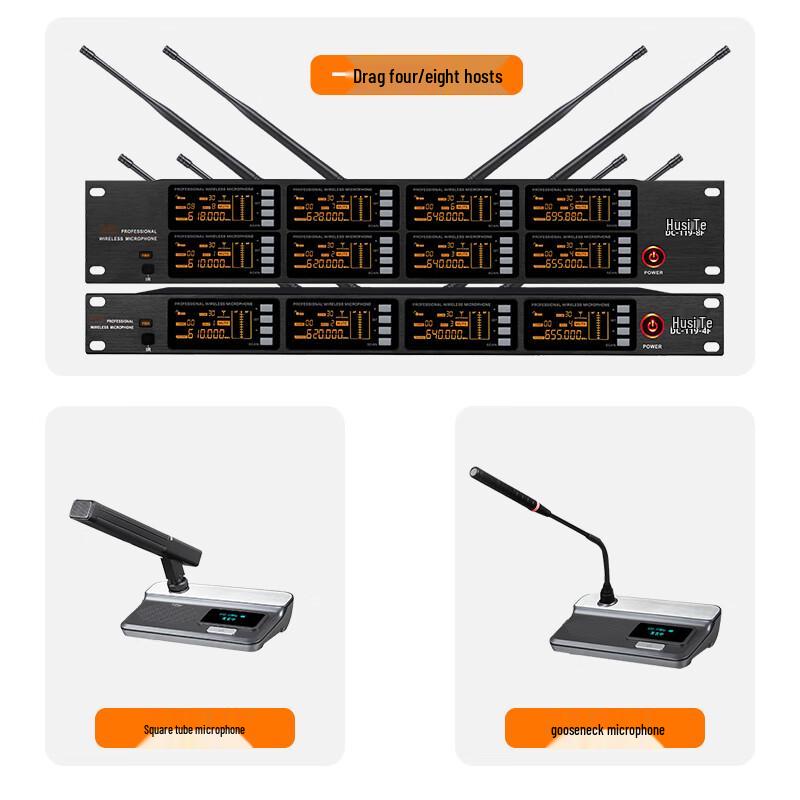 Professional Wireless 4-Channel Gooseneck Conference Microphone System (CN Version)