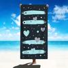 Cute Pink Planet Heart Print Beach Towel Checkered Border Quick Dry Soft Absorbent Sand Free Towel for Girls Summer Pool Travel