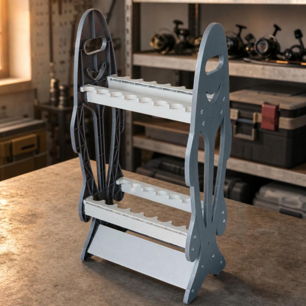 Fishing Rod Rack Upright Holder Freestanding for Garage, Tackle Shop