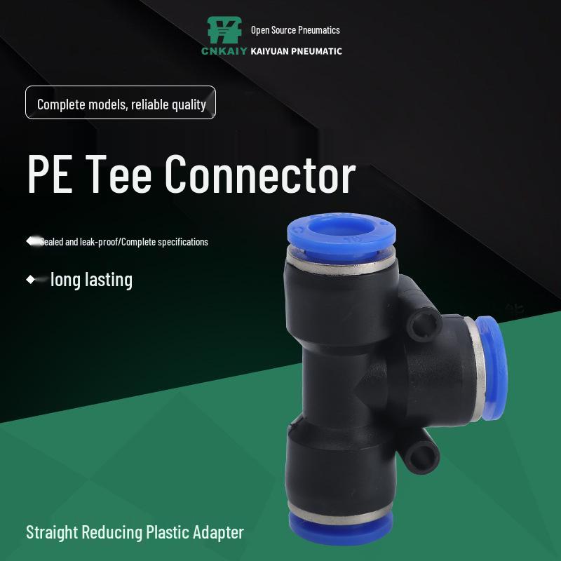 Leak-Proof T-Type Air Tube Connector - PE4/6/8/10/12 Quick Connect Fittings