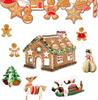 Christmas Cookie Cutter 3D Christmas Biscuit Cutters Set-Gingerbread Man,Christmas Tree House Snowman Holiday Cookie Mold For DIY Cake Baking