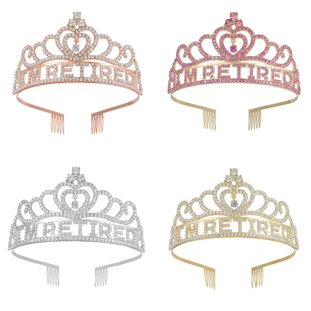 Grenzüberschreitende Ruhestandsparty Krone Stirnband - Verkleidungs-Geschenkset für Europa & Amerika