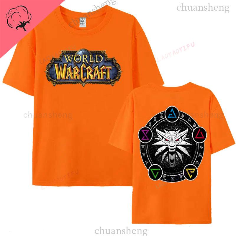 World of Warcraft Gaming T Shirt Hiphop Game Printed Tee Top Loose Comfort Clothing Summer Unisex Hot Sale Tees 100 Cotton