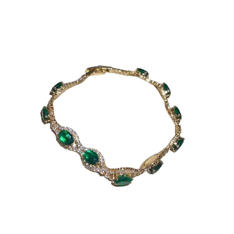 Europese Stijl Kristallen Ovaal Armband Met Strass Versiering Voor Vrouwen