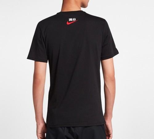 Nike Men's Retro Black Short-Sleeve T-Shirt with Letter Print
