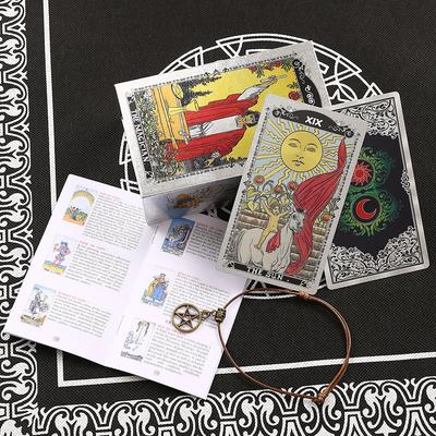 New Witch Waite Gold Foil Tarot Tarot Bronzing Color Printing Plastová PVC voděodolná stolní hra
