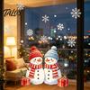 Decorative Snowman Window Scenes Christmas Static Glass Sticker, PVC Waterproof Decals for Holiday Seasonal Decor Store Home Decoration, Snowflake