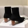 Winter Knitting Sock Boots Women Shoes High Heels Pointed Toe Ankle Boots Brand 2025 Trend New Comfort Elegant Dress Botas Mujer