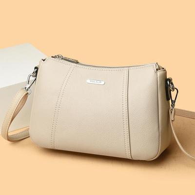 Damentasche Umhängetasche Urban Schlicht Weiches Leder Einzelschultertasche Muttertasche für mittleres Alter