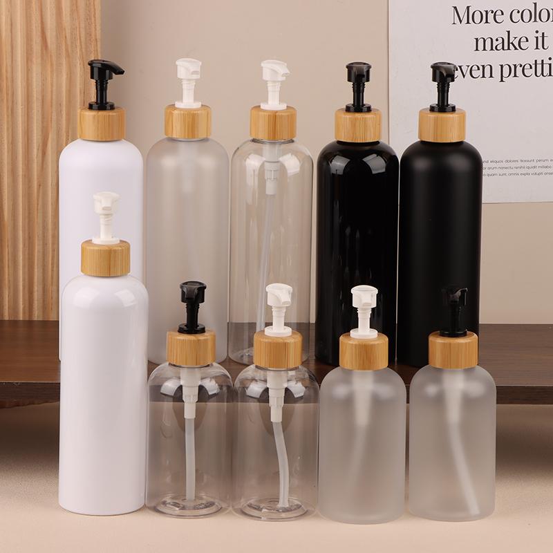 300/500 ml bambusový dávkovač s pumpičkou do kúpeľne, na misku pre domáce zvieratá, mydlo na riad, prázdna fľaša, na doplnenie pleťového mlieka, sprchový gél, tekutý, matná nádoba