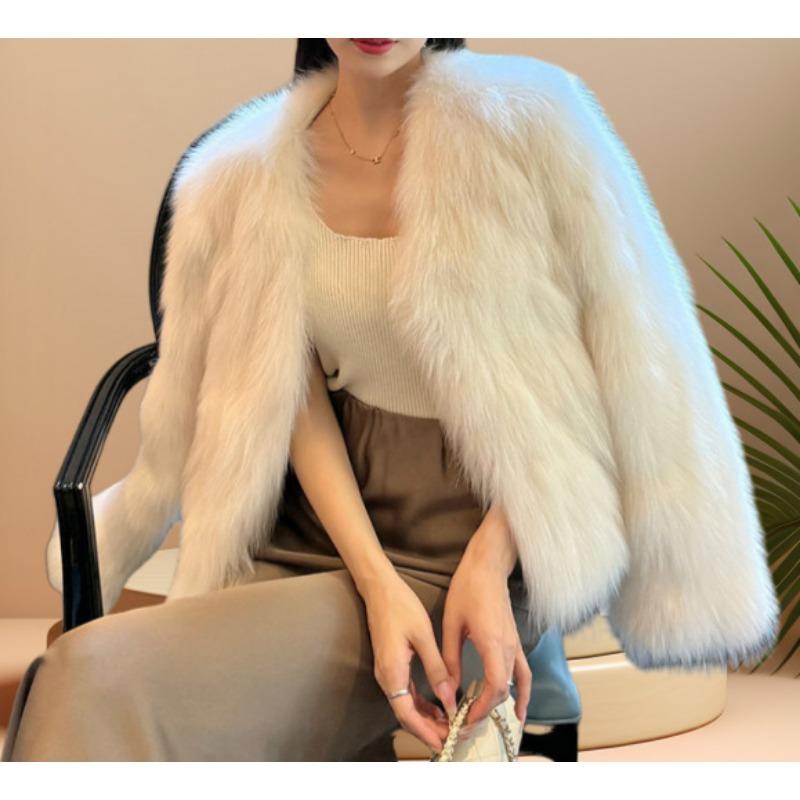 Fur Artificial Fur Fur Jacket Short Fashion Imitation Fox Fur Jacket Fluffy Plush Women's Clothing Winter