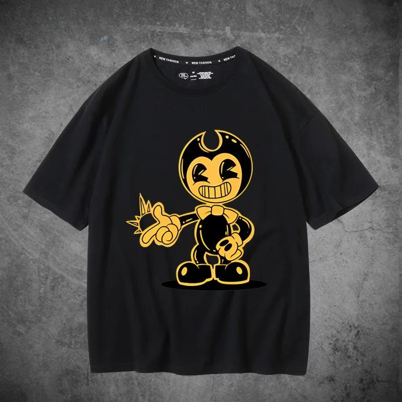 Bendy And The Ink Machine Game Tshirts Cotton Short Sleeve Oneck Female Tshirt Loose Cartoon Graphic Printing T Shirt Unisex