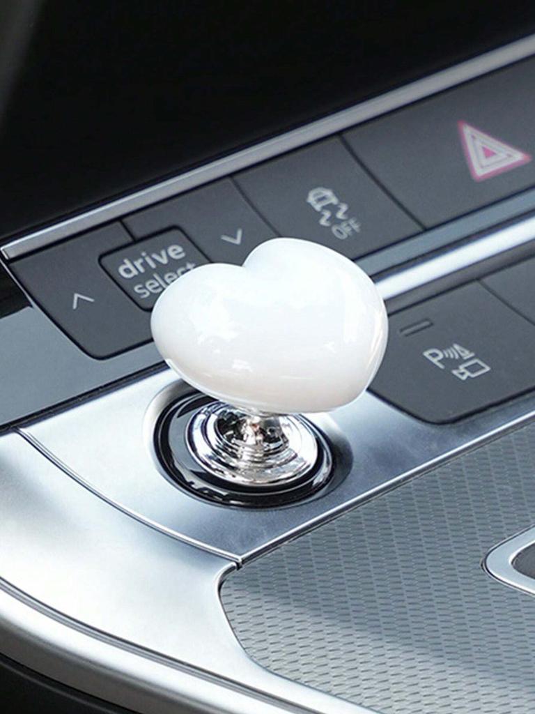 1pc Heart Shaped Car One Key Start Button, Personalized and Creative Ignition Ring Button Decoration