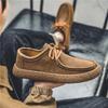 Fashion Loafers for Men's Suede Leather Casual Shoes Lace-up Men Light Comfortable Driving Flats Mens Outdoor Oxfords Shoes