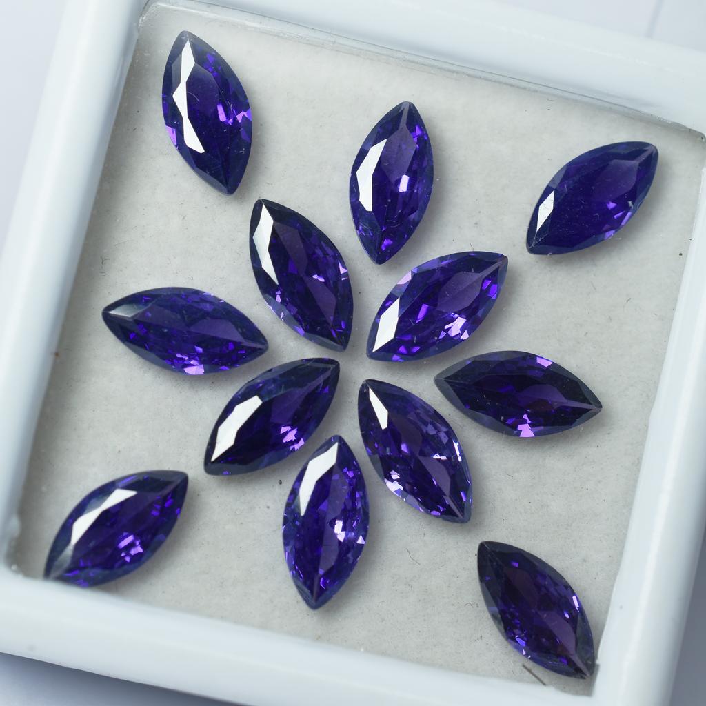 Natural Purple Tanzanite Loose Gemstone Marquise Cut 7x5 mm 21 pcs for Jewelry Making and Crafts