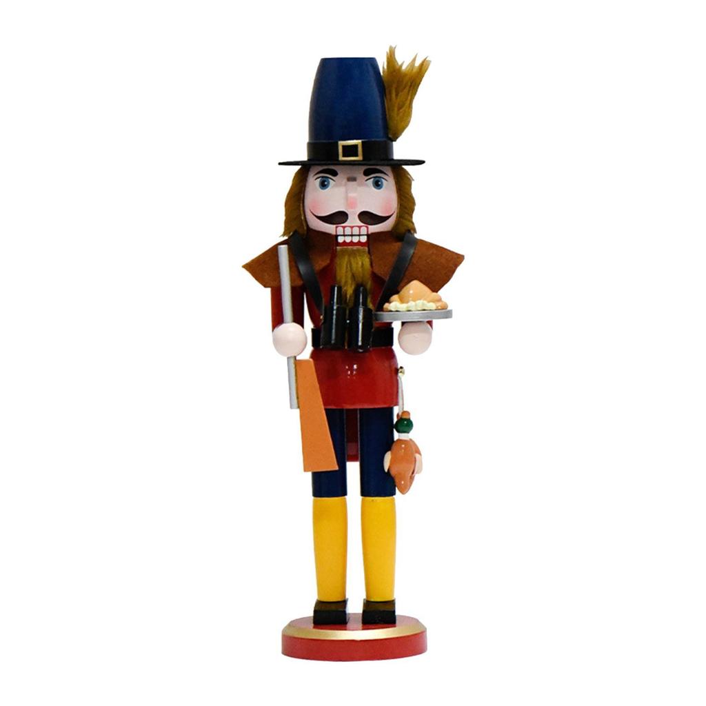 Traditional Wooden Nutcracker Ornament Statue Collectible Desk Sculpture Figurine Christmas
