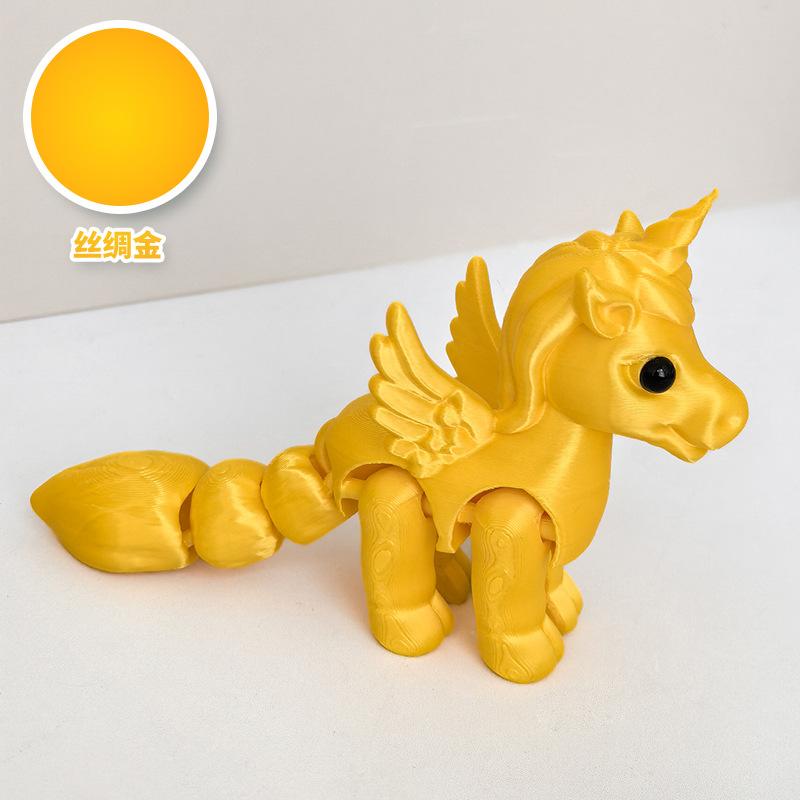 3D Printed Articulated Unicorn Toy Glow In The Dark Eco Friendly Movable Joint Model Creative Gifts Collectible Desk Ornaments